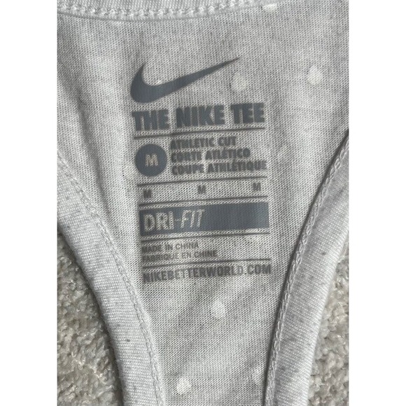 Nike Womens Sz M Dri-FIT Racerback Tank Top Running Performance Polka Dot-1552 - Picture 3 of 5